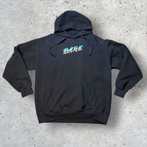 D.A.R.E. Hoodie Black Pullover Sweatshirt Size Large Lightning Logo Graphic